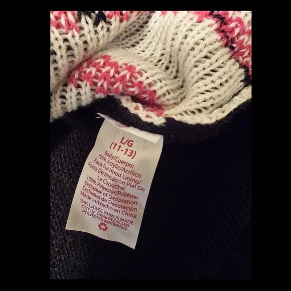 NWOT Women's Holiday Ugly Christmas Sweater Hoodie with Lights Star Size L 11-13 - Picture 5 of 7